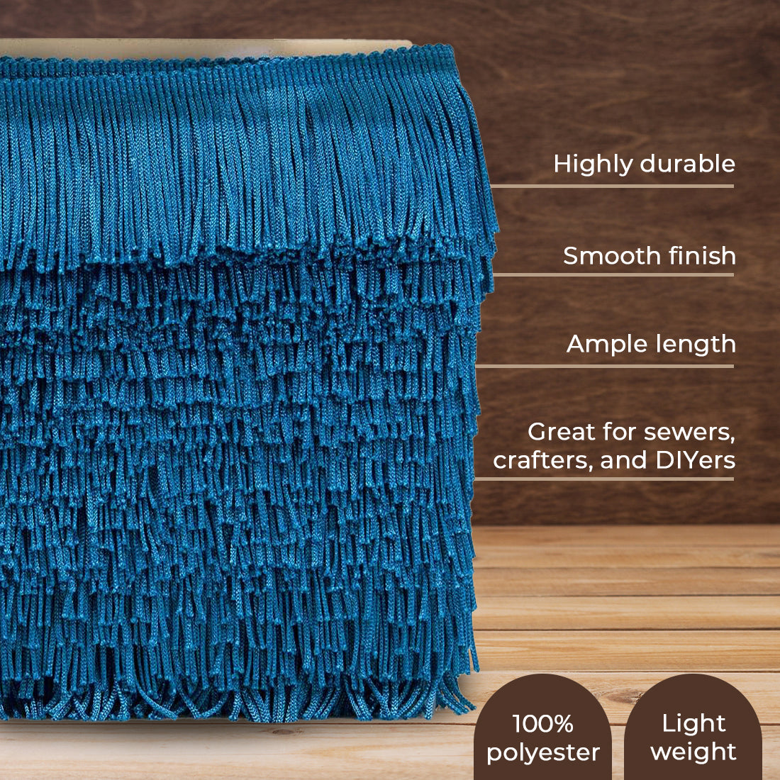 4" Chainette Fringe Trim, Polyester, Decorative, Versatile for Costumes (Sold by the Yard)