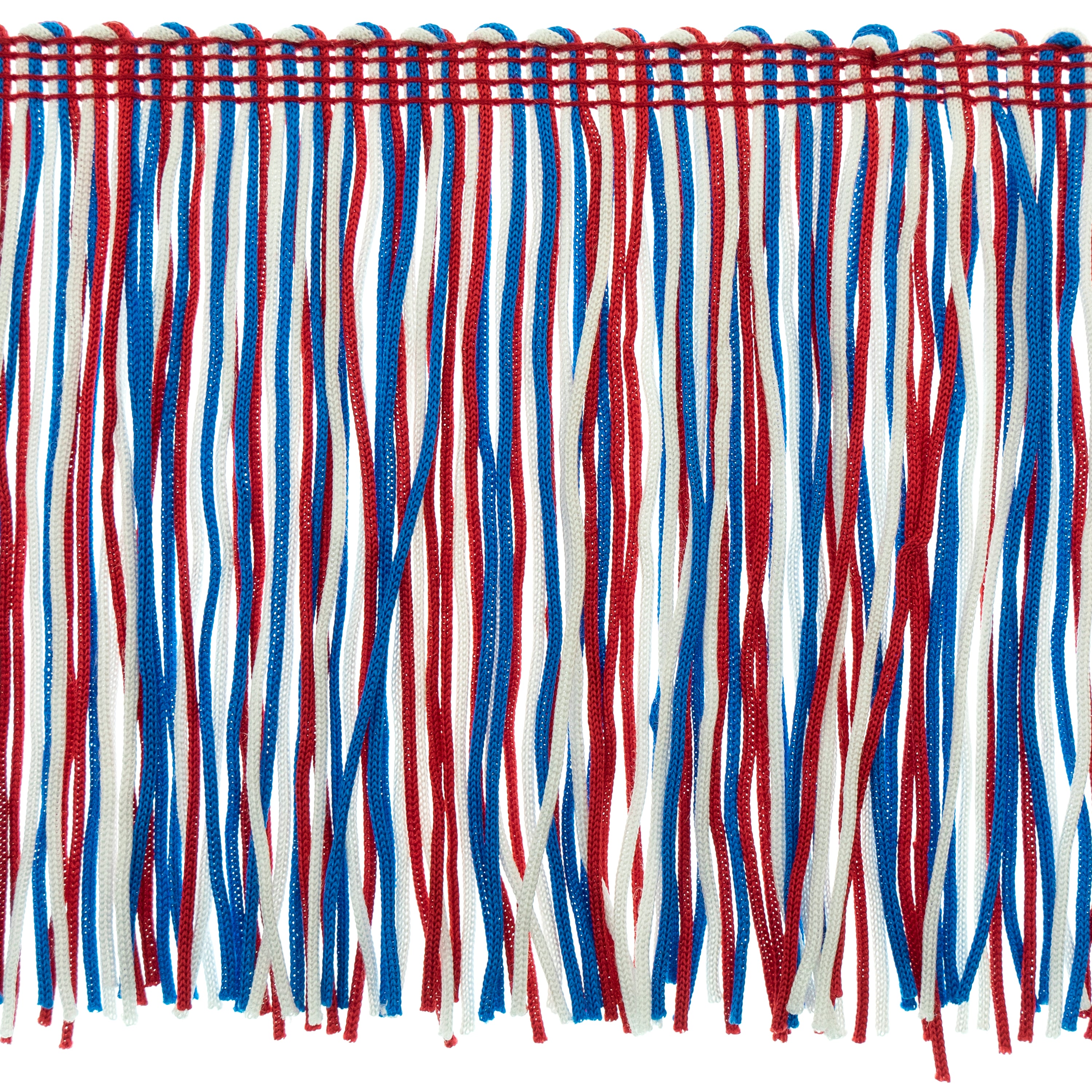 4" Striped Multicolor Chainette Fringe, Decorative, Versatile for Costumes (Sold by the Yard)