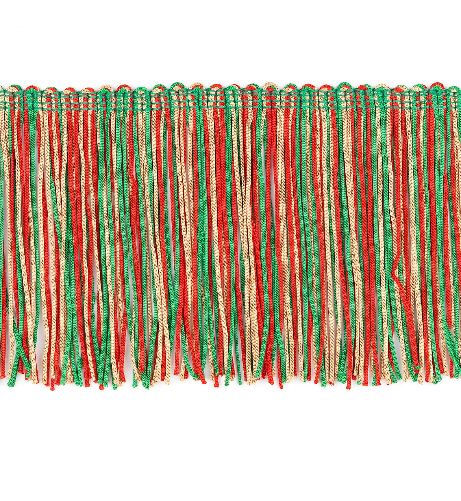 4" Striped Multicolor Chainette Fringe, Decorative, Versatile for Costumes (Sold by the Yard)