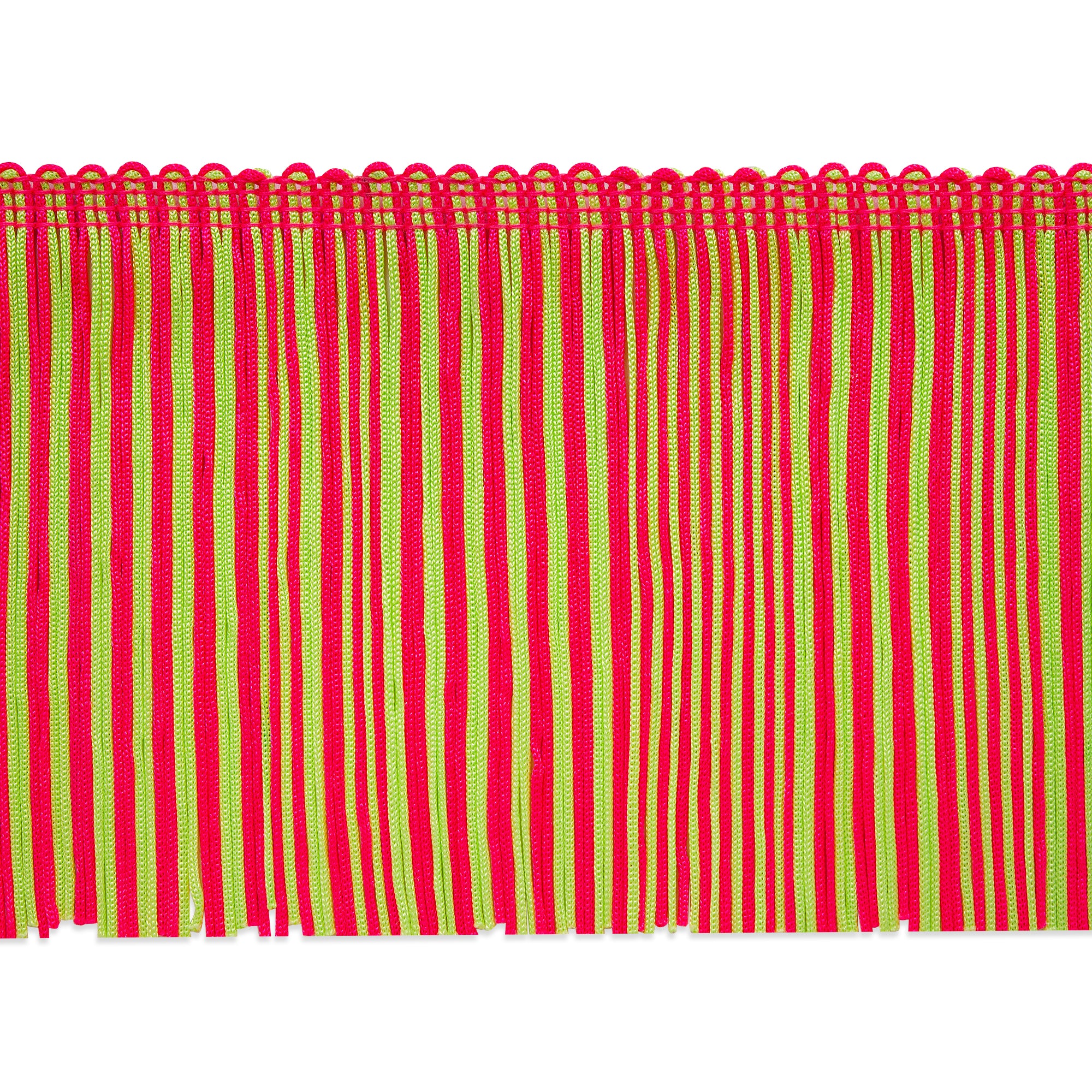 4" Striped Multicolor Chainette Fringe, Decorative, Versatile for Costumes (Sold by the Yard)