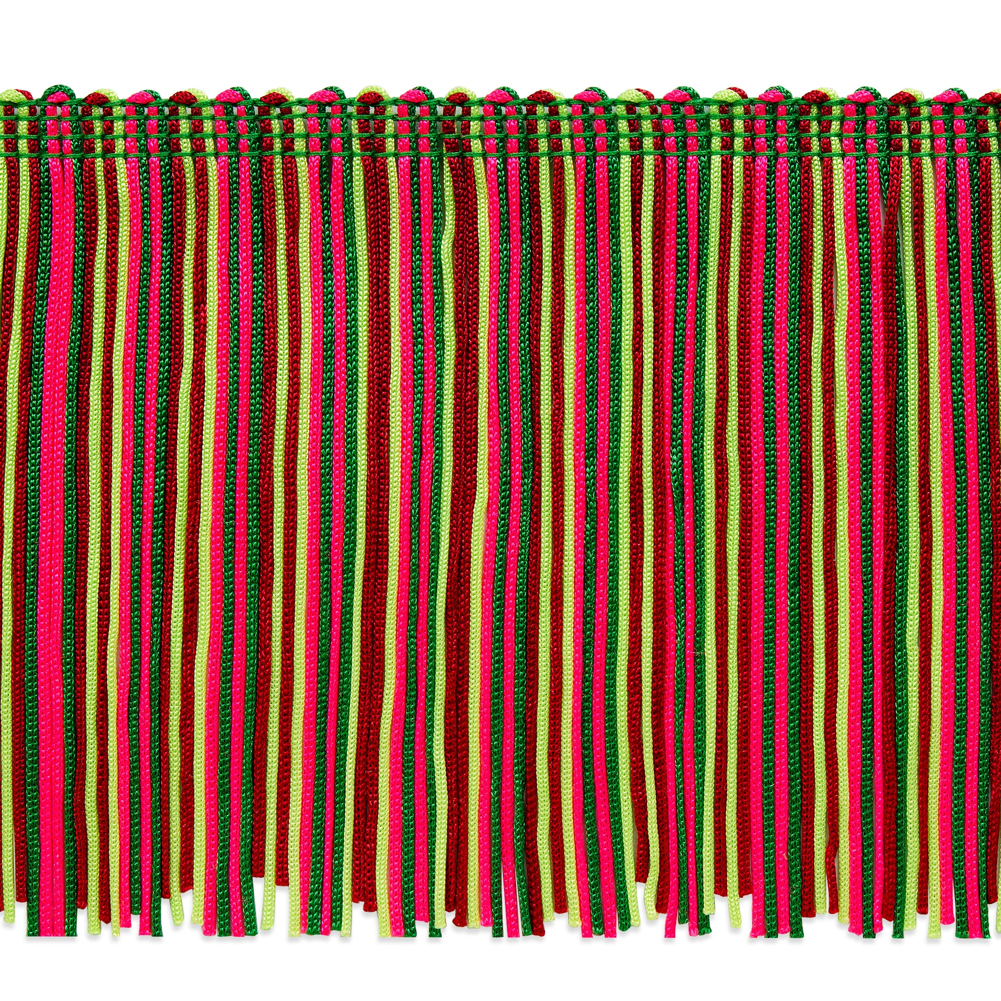 4" Striped Multicolor Chainette Fringe, Decorative, Versatile for Costumes (Sold by the Yard)