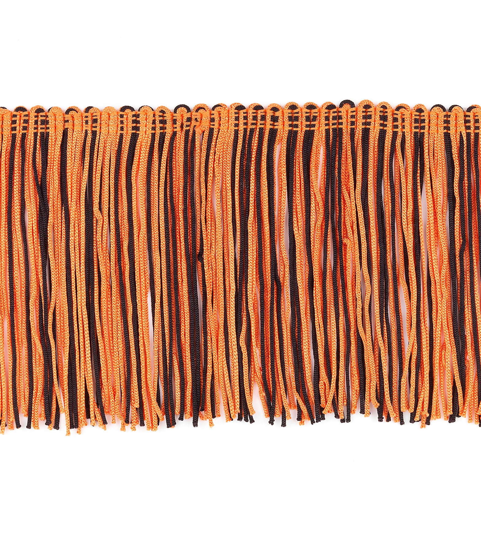 4" Striped Multicolor Chainette Fringe, Decorative, Versatile for Costumes (Sold by the Yard)