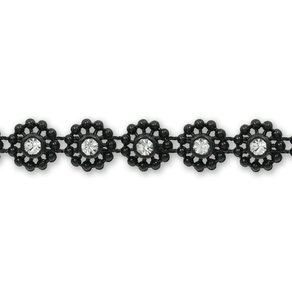 3/8" Rhinestone Flower Trim