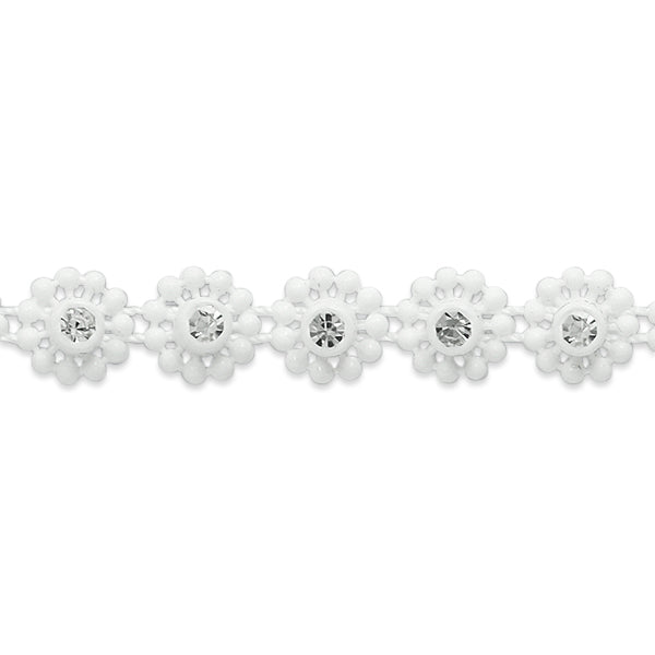 3/8" Rhinestone Flower Trim