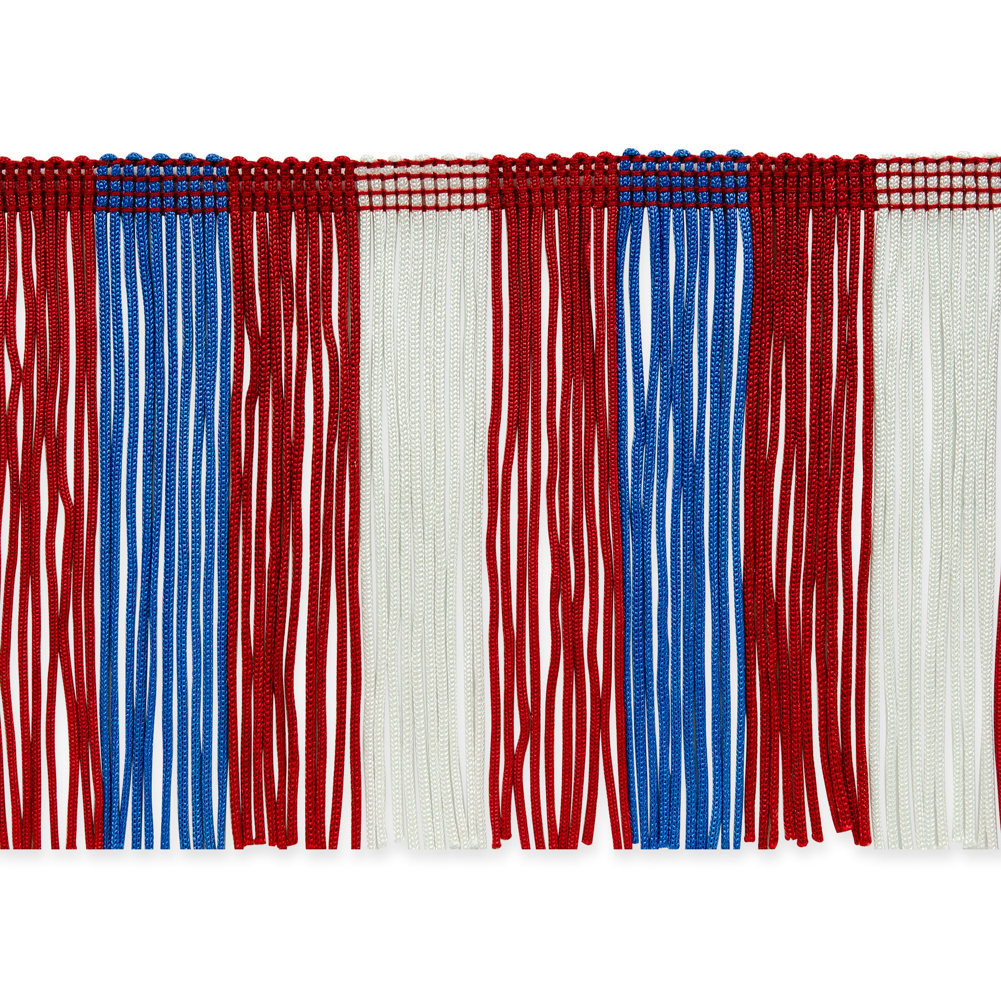 4" Striped Multicolor Chainette Fringe, Decorative, Versatile for Costumes (Sold by the Yard)