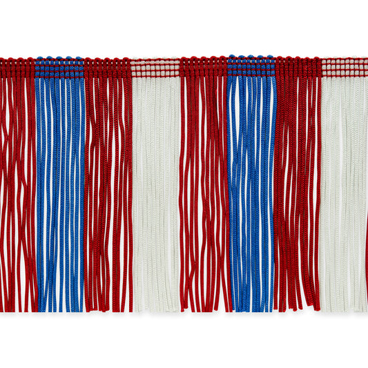 4"  Striped Multicolor Chainette Fringe Trim (Sold by the Yard)