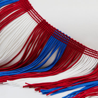 4"  Striped Multicolor Chainette Fringe Trim (Sold by the Yard)