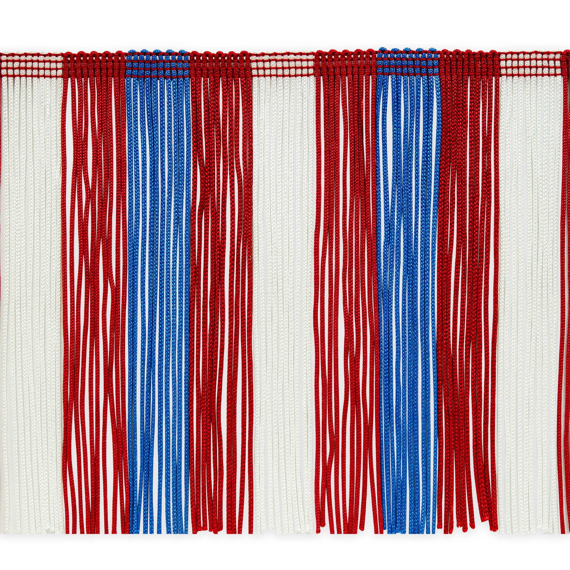 6" Striped Multicolor Chainette Fringe, Decorative, Versatile for Costumes (Sold by the Yard)