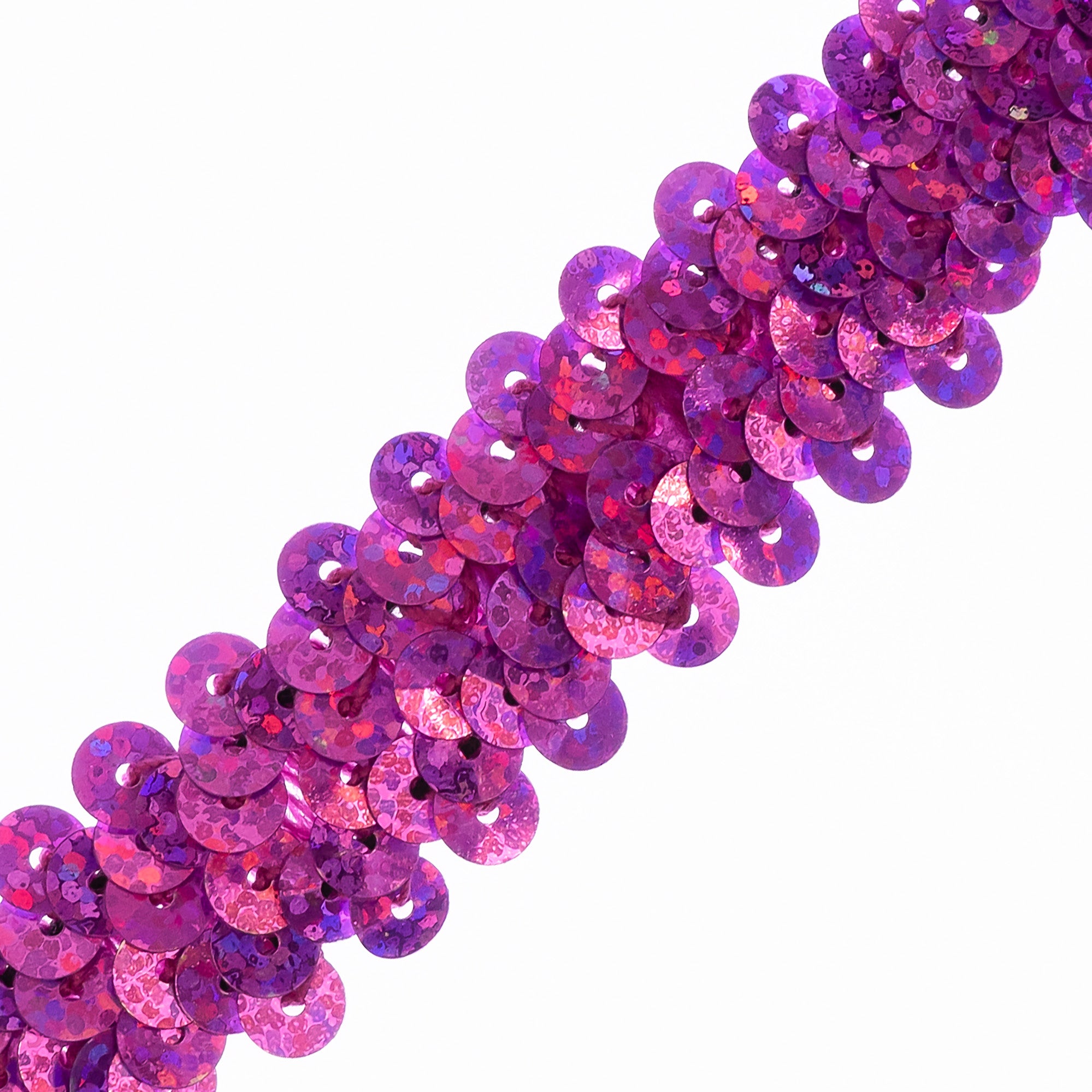 2 Row Starlight Hologram Sequin Stretch Trim (7/8") (Sold by the Yard) Fuchsia