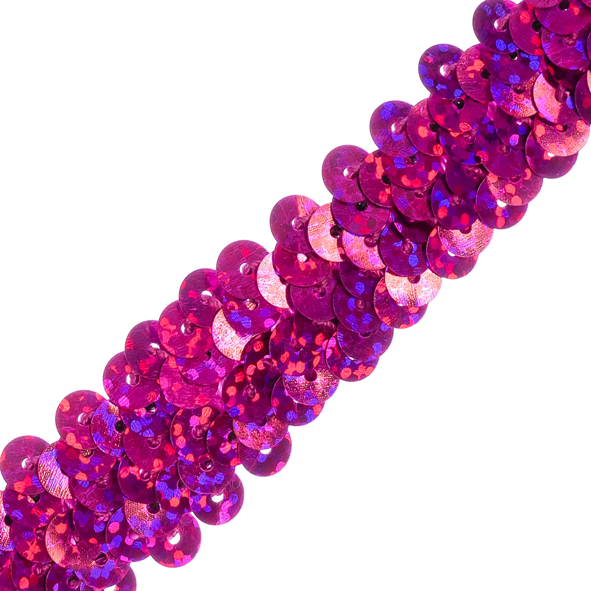 2 Row Starlight Hologram Sequin Stretch Trim (7/8") (Sold by the Yard) Magenta