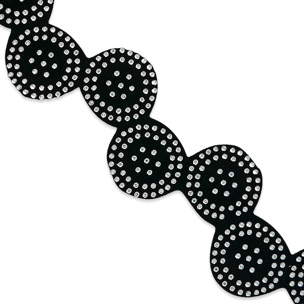 Iron-On Rhinestone Circle Trim (Sold by the Yard)