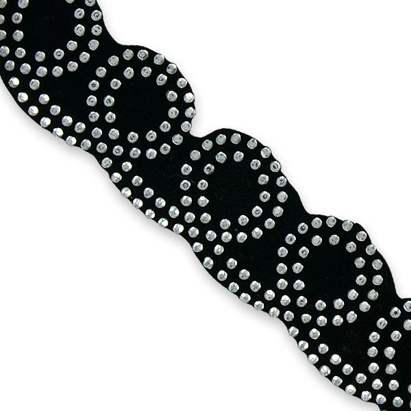 Iron-On Rhinestone Loop Trim (Sold by the Yard)