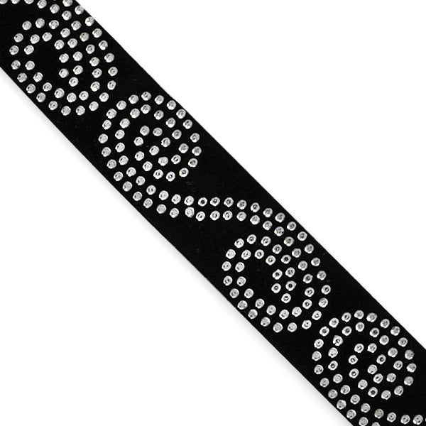 1" Iron-On Rhinestone Flourish Trim - IR4591 (Sold by the Yard)