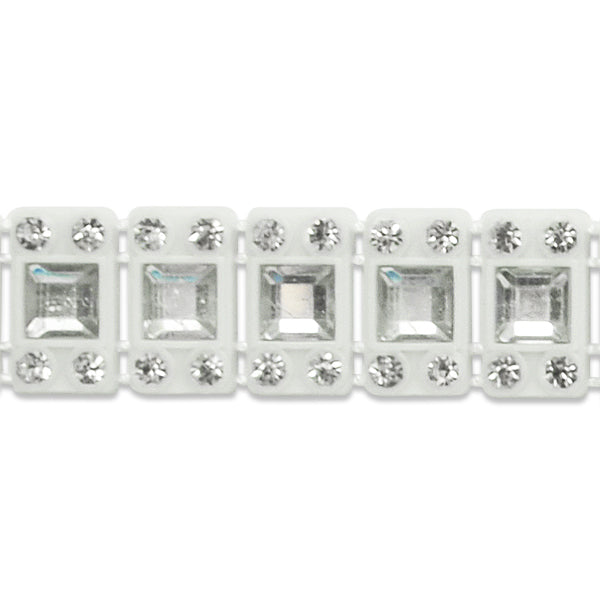 Cube and Dot Rhinestone Trim - 5x5MM+SS10 (Sold by the Yard)