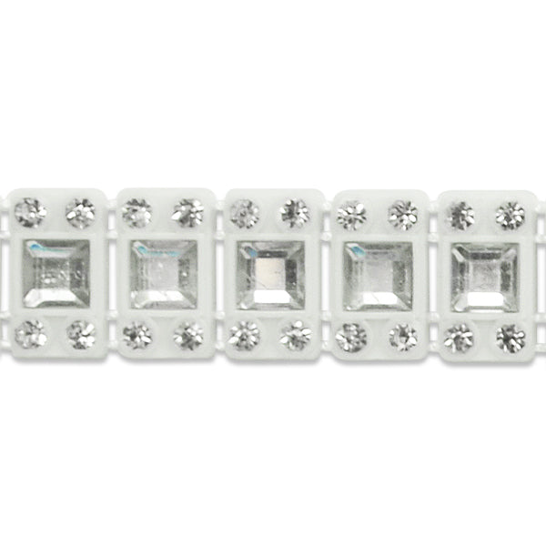 Cube and Dot Rhinestone Trim - 5x5MM+SS10  (Sold by the Yard)