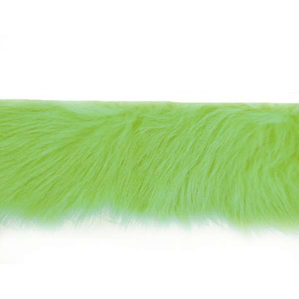 1 1/2" Rabbit Fur Trim (Sold by the Yard) Green Trims & Fringes