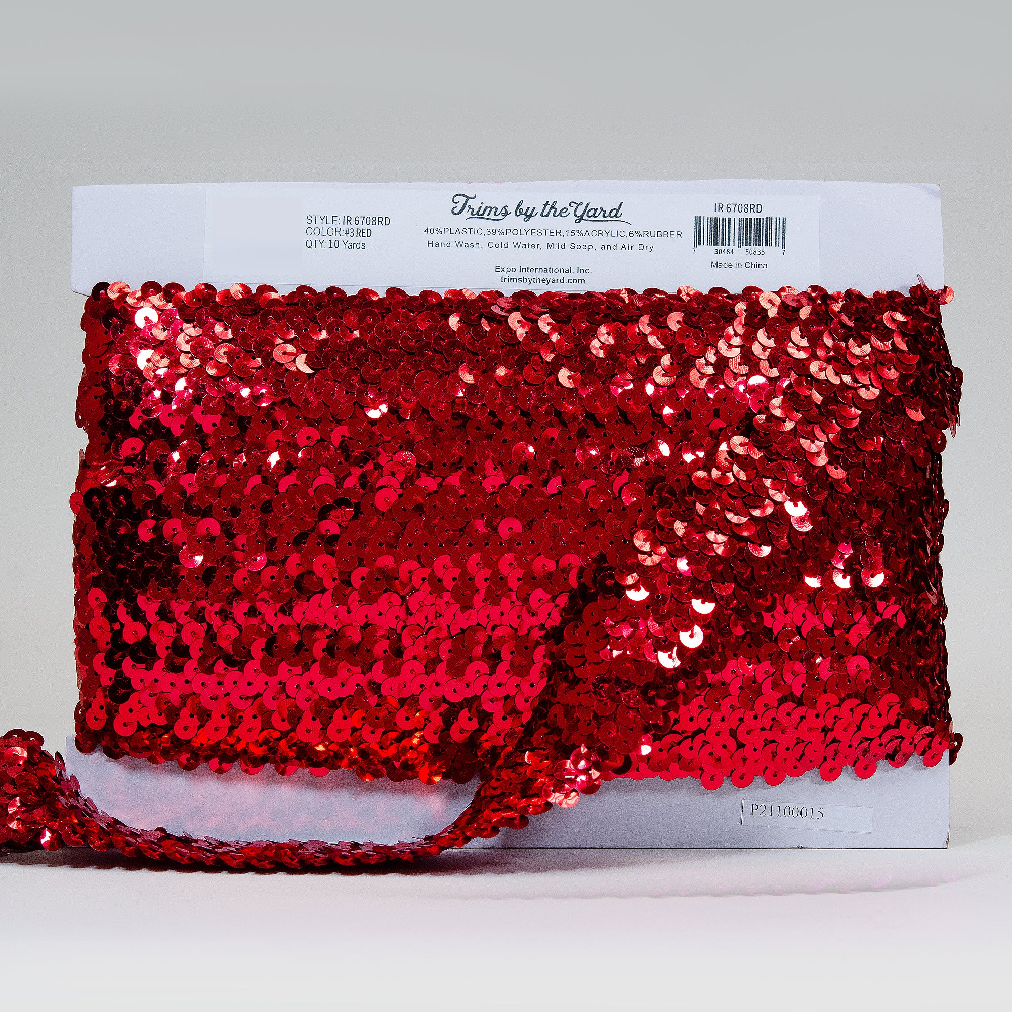 4 Row 1 1/2" Metallic Stretch Sequin Trim (Sold by the Yard) Trims & Fringes