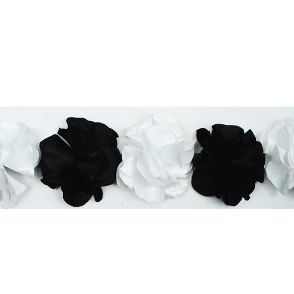 5 yards of Satin Look Flower Fabric Trim