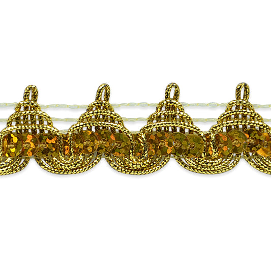 Averil 3/4" Pointed Sequin Braid Trim (Sold by the Yard)