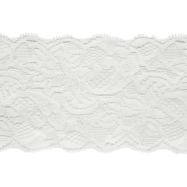 5 yards of Amelia 3 1/4" Stretchable Polyester Chantilly Lace Trim  - Ivory