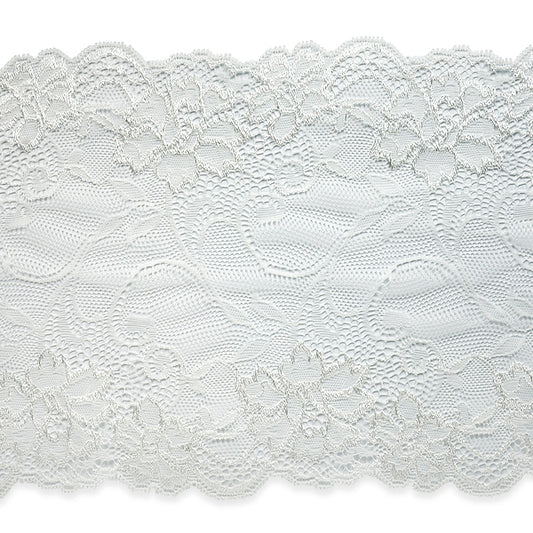 Annabel 7 1/2" Stretchable Polyester Chantilly Lace Trim (Sold by the Yard)