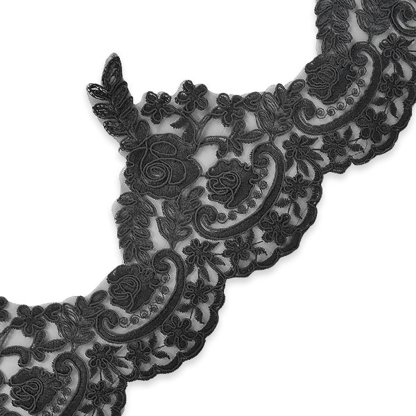 5 yards of Kerri 5 3/4" Polyester Embroidered Lace Trim