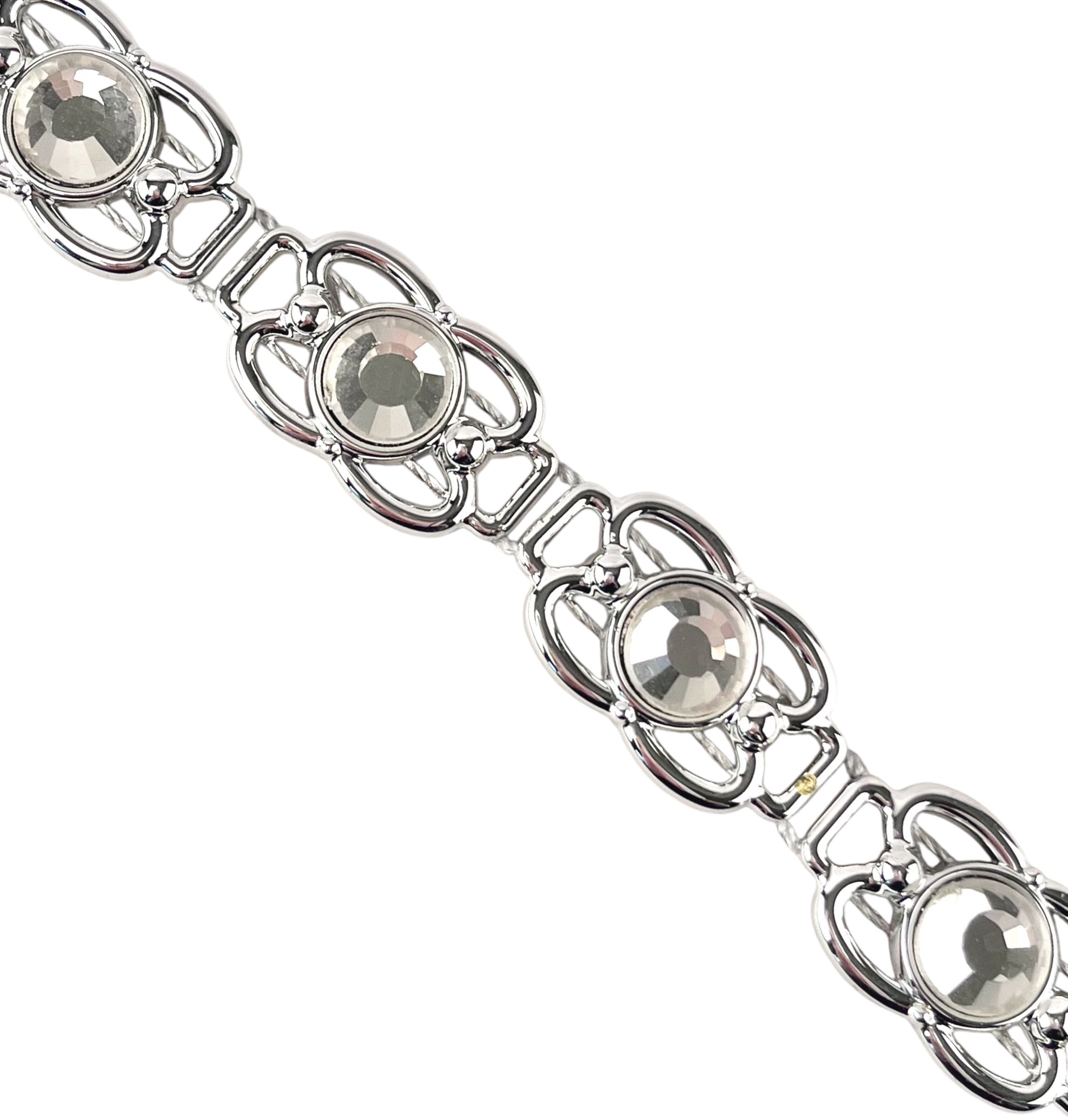 5/8" Fancy Flower Plated Trim  W/Acrylic stones (Sold by the Yard)