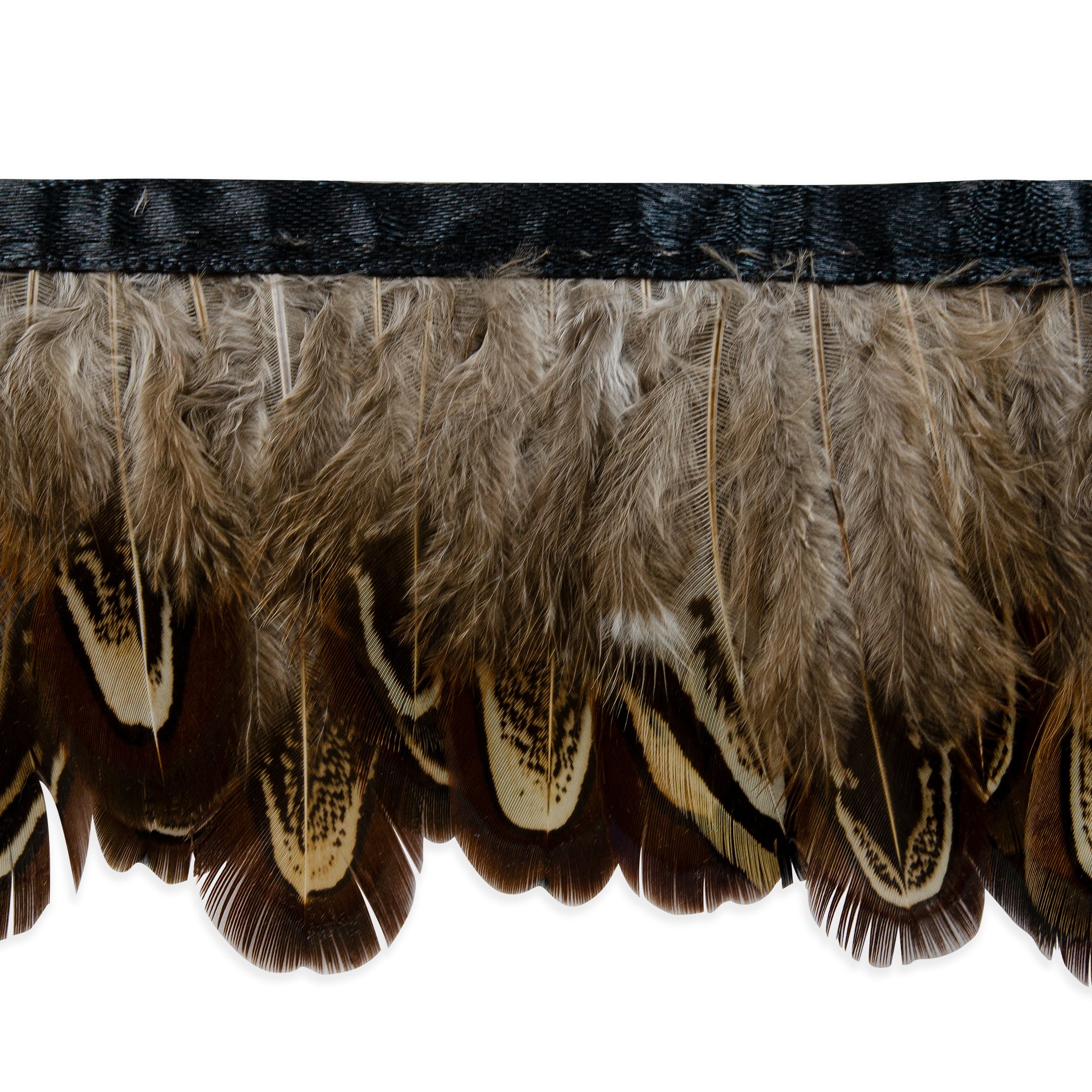 5 yards of Fancy Feather Fringe Trim   - Brown Multi