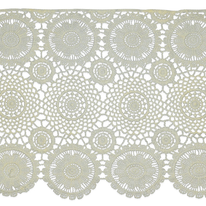 5 yards of Carla 12" Classic Medallion and Open Lattice Lace Trim  - Off White