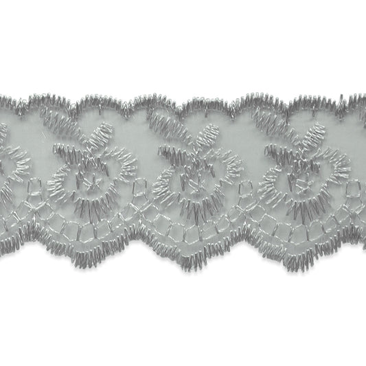 Fabiana Fancy Flower Embroidered Lace Trim (Sold by the Yard)