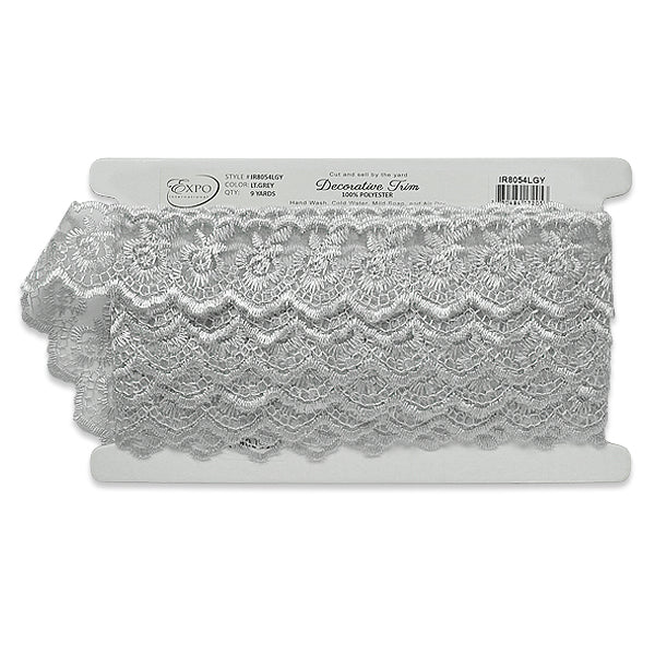 Fabiana Fancy Flower Embroidered Lace Trim (Sold by the Yard)