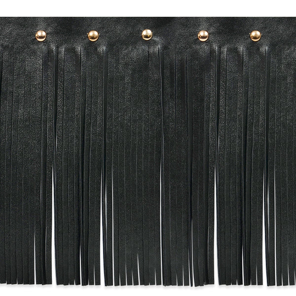 5 yards of 5 ¾” Faux Suede Fringe  w/ Studded Header