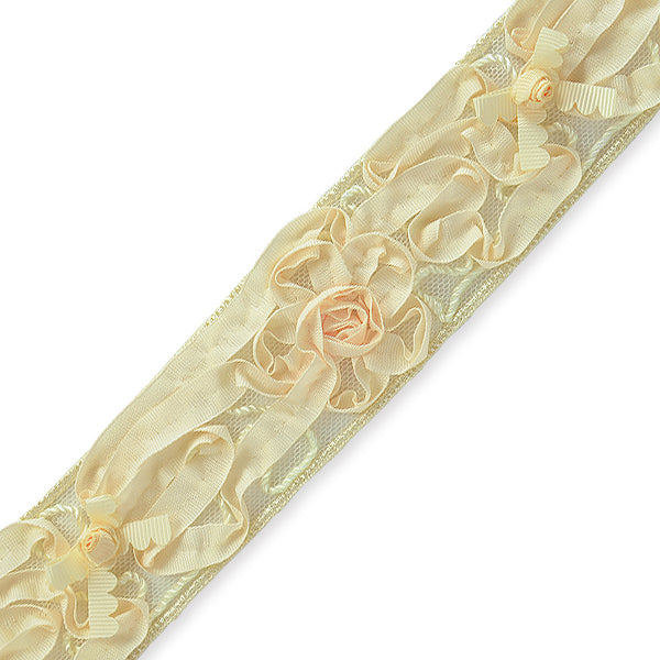 5 yards of Ribbon Rosette  W/ Daisy flower Trim