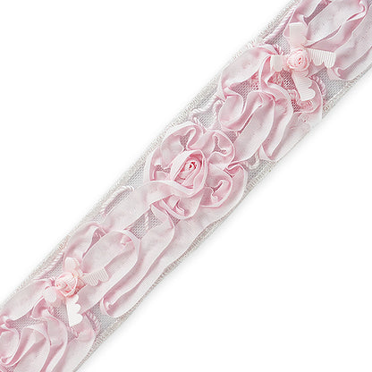 Ribbon Rosette  W/ Daisy flower Trim (Sold by the Yard)