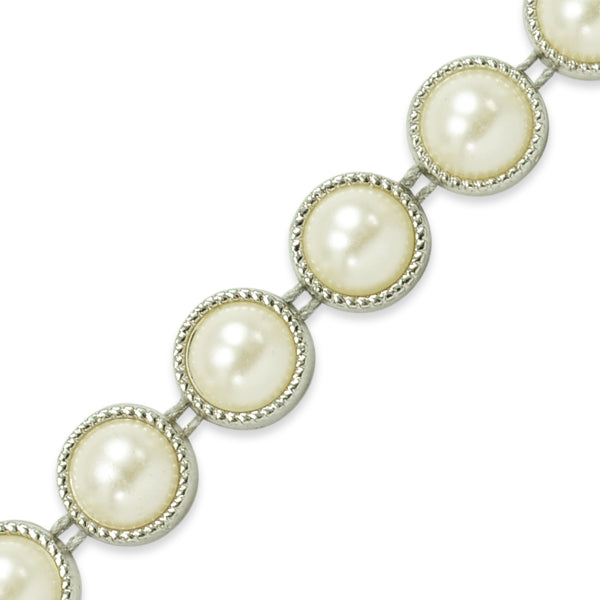 Khaya Flat-Back Gold Pearl Trim 5/8" (Sold by the Yard)