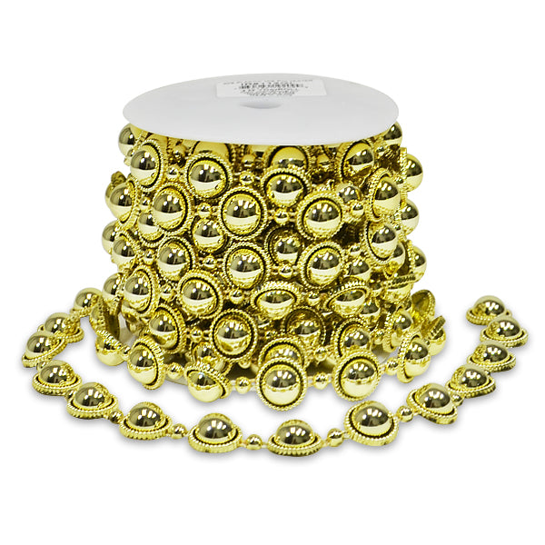 Sage Flat-Back Gold Pearl Trim 3/4" (Sold by the Yard)