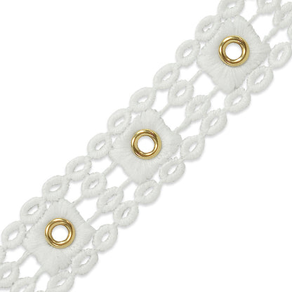Michelle Bond Brass Eyelet Lace Trim 1" (Sold by the Yard)