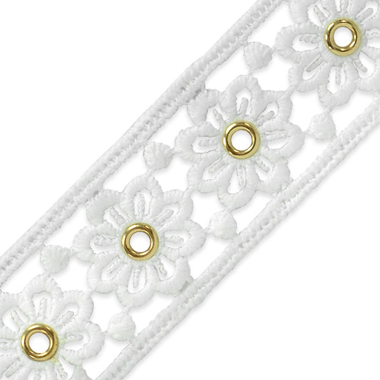 Elaine Summer's Meadow Eyelet Lace Trim 1 1/2" (Sold by the Yard)
