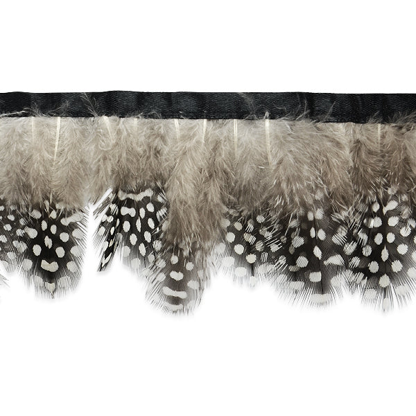 Everly Plush Polka Dot Feather Fringe Trim   (Sold by the Yard)