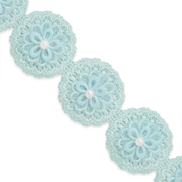 5 Yards of Owen Crochet 3 D Flower trim    - Ivory