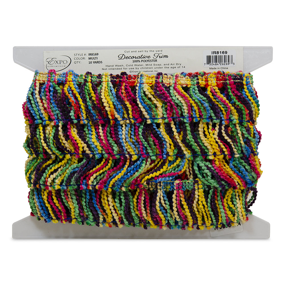 Shanti 2" Multi Color Fringe Trim  (Sold by the Yard)