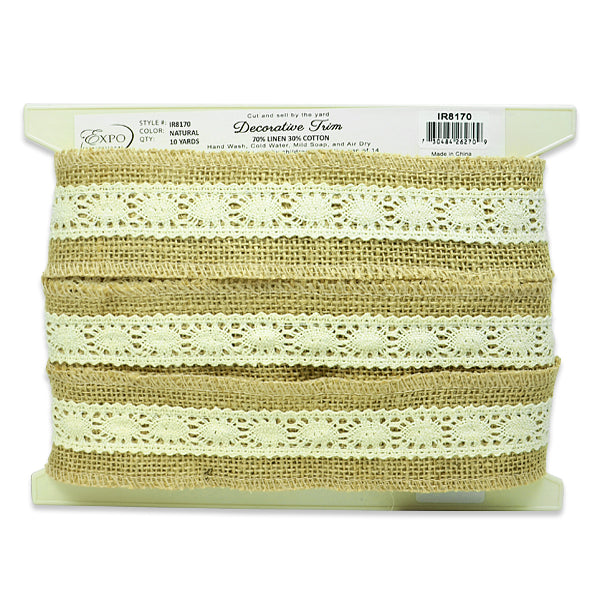 Becky Jute Lace Trim (Sold by the Yard)