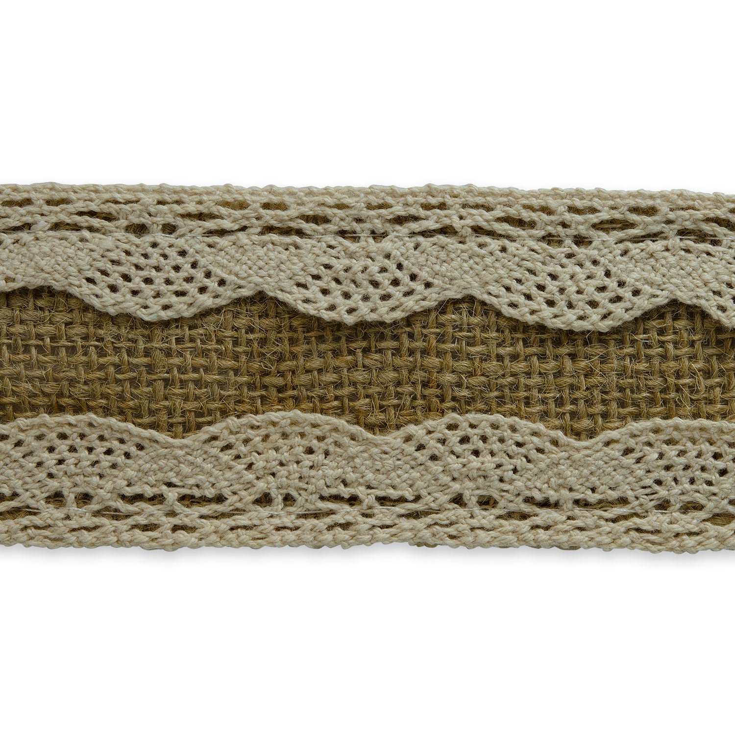 5 Yards of Aubrie Jute Lace Trim  - Natural