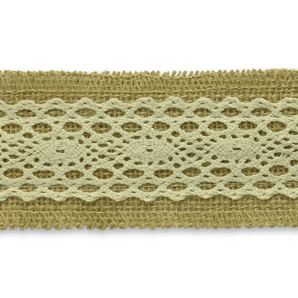 5 Yards of Annalie Jute Lace Trim  - Natural