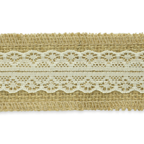 5 Yards of Brooke Jute Lace Trim  - Natural