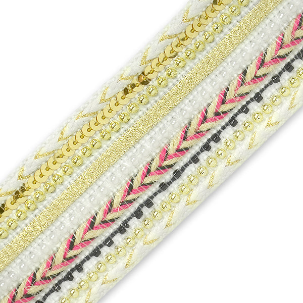 Hedda Woven Beaded Trim (Sold by the Yard)
