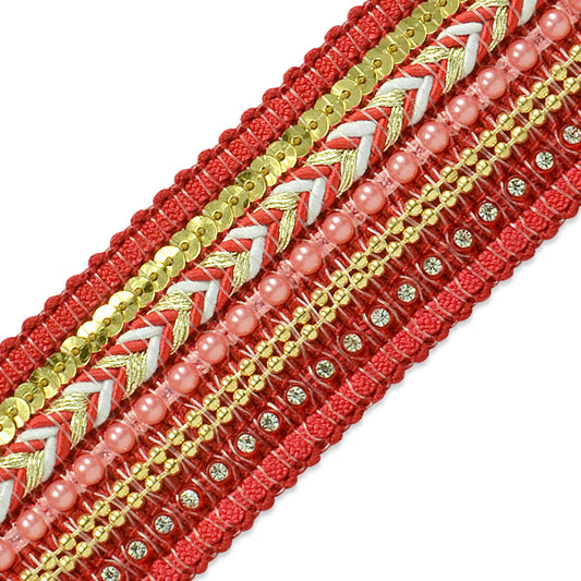 Tuva Woven Beaded Trim (Sold by the Yard)