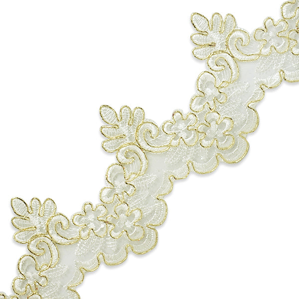 5 Yards of Nicoleta Embroidered Lace Trim