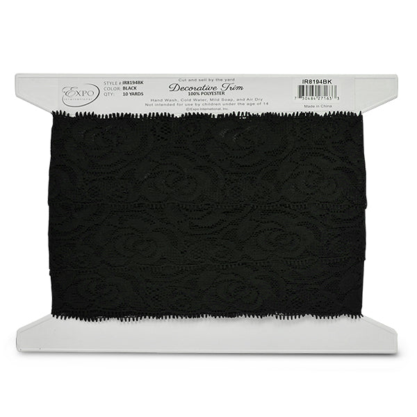 Breanna 2 1/4" Stretch Raschel Lace Trim (Sold by the Yard)