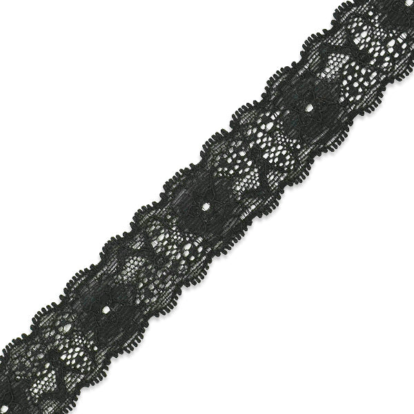 Amara 1 1/8"  Stretch Raschel Lace Trim (Sold by the Yard)